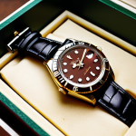 **

A close-up shot of a vintage Rolex watch inside a specialized storage box with soft lining. The box is in a controlled environment, with a humidity control device visible in the background. Focus on the watch's details and the protective features of the box.

**