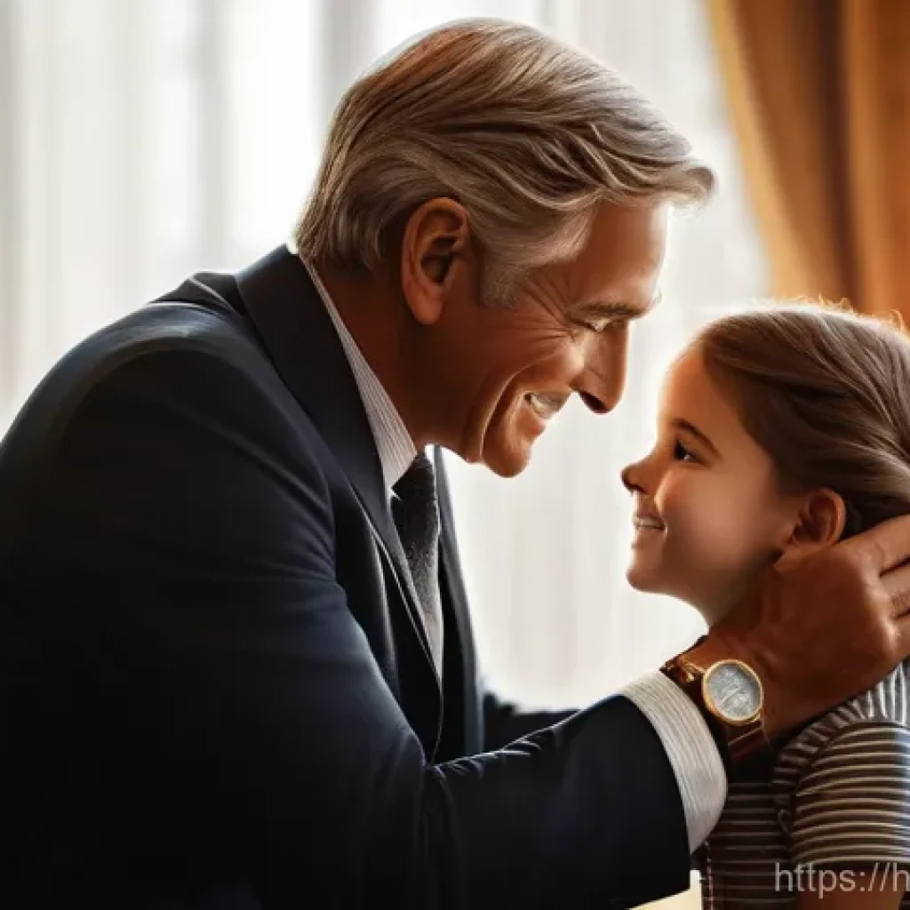 럭셔리 시계 선물 추천 - **Prompt 1: The Gift of Time and Love**
    "A heartwarming, softly lit scene featuring a father, dr...