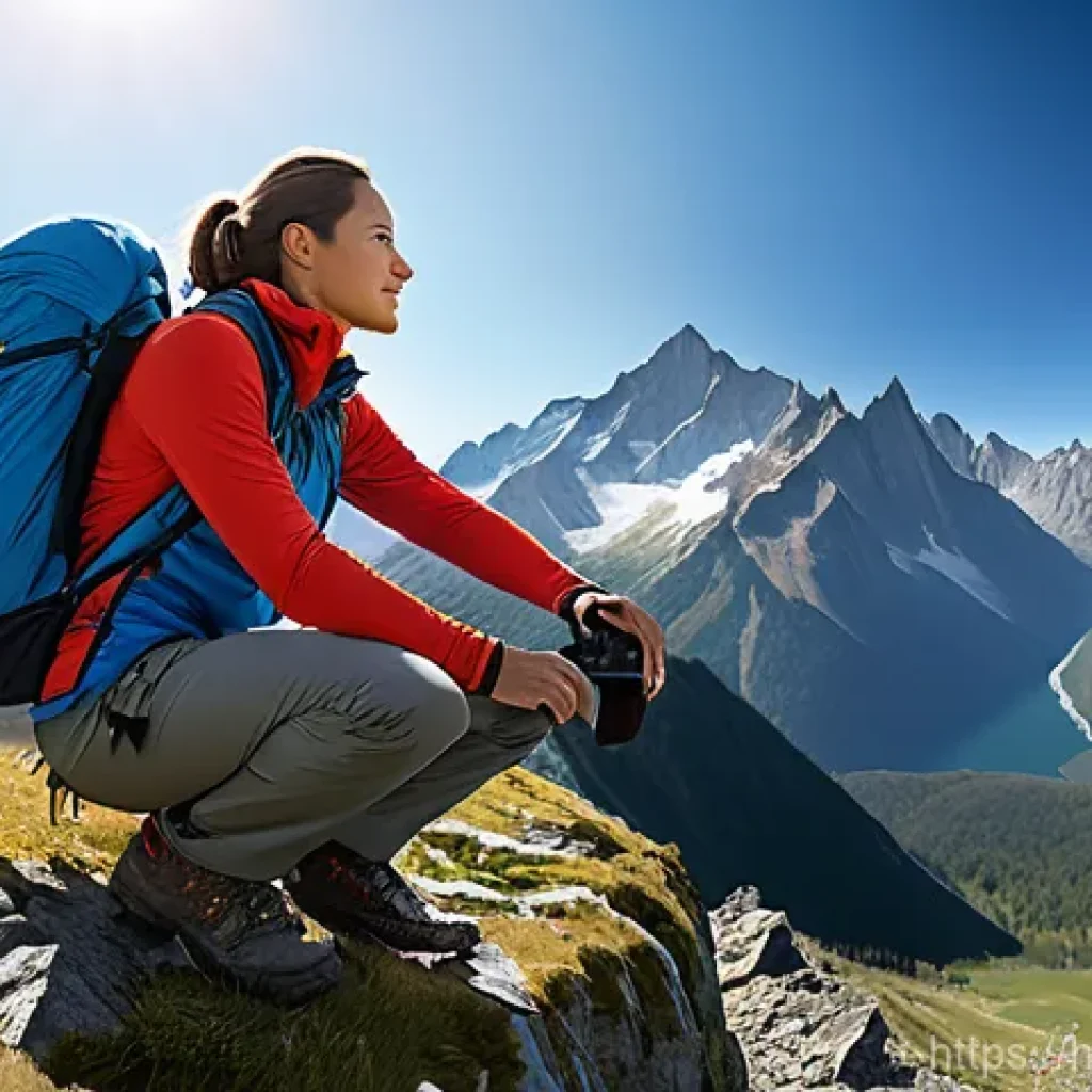 태양열 충전식 스포츠 시계 - **Prompt 1: "Mountain Trekker with Solar Sports Watch"**
    A highly detailed, realistic image of a...