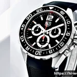 Home 18 태그호이어 포뮬러1 모델 비교 - A sleek TAG Heuer Formula 1 wristwatch on a medium-toned wrist, featuring a black rubber strap and a...