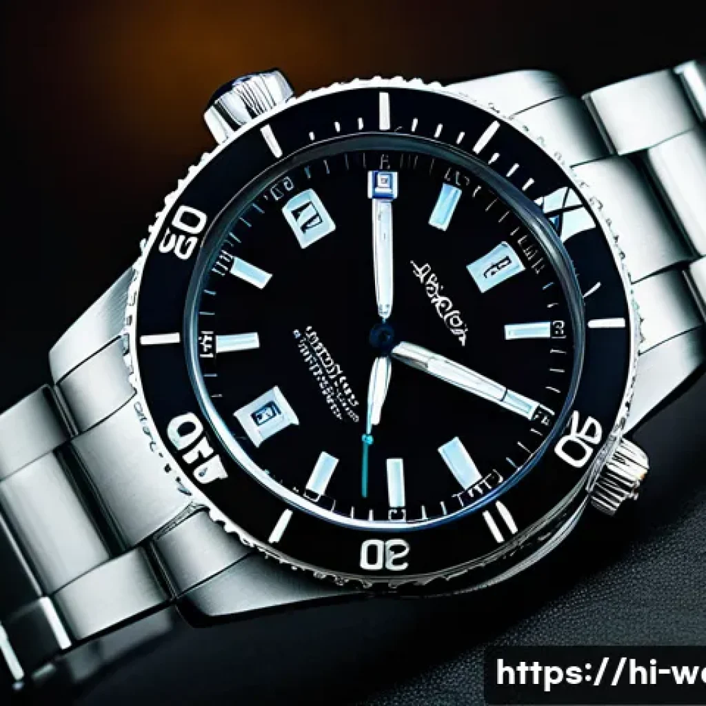 오리스 아퀴스 데이트 모델 비교 - A close-up shot of an Oris Aquis Date wristwatch on a medium-sized wrist, showcasing the perfectly b...